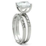 3W102 - Rhodium Brass Ring with AAA Grade CZin Clear-3