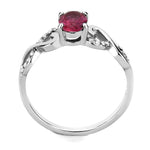 DA119 - High polished (no plating) Stainless Steel Ring with AAA Grade CZin Ruby-2