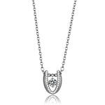 TS572 - Rhodium 925 Sterling Silver Necklace with AAA Grade CZin Clear-2