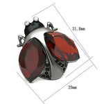 LO2601 - Ruthenium Brass Ring with AAA Grade CZin Garnet-1