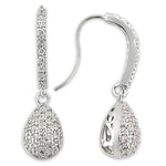LO892 - Rhodium Brass Earrings with AAA Grade CZin Clear-0