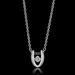 TS572 - Rhodium 925 Sterling Silver Necklace with AAA Grade CZin Clear-0