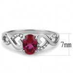 DA119 - High polished (no plating) Stainless Steel Ring with AAA Grade CZin Ruby-1