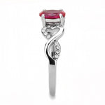 DA119 - High polished (no plating) Stainless Steel Ring with AAA Grade CZin Ruby-3