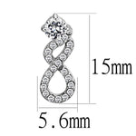 DA203 - High polished (no plating) Stainless Steel Earrings with AAA Grade CZin Clear-1