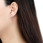 DA203 - High polished (no plating) Stainless Steel Earrings with AAA Grade CZin Clear-2