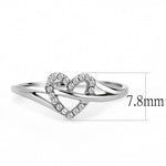 DA259 - High polished (no plating) Stainless Steel Ring with AAA Grade CZin Clear-1