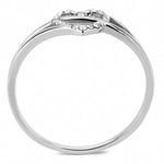 DA259 - High polished (no plating) Stainless Steel Ring with AAA Grade CZin Clear-2