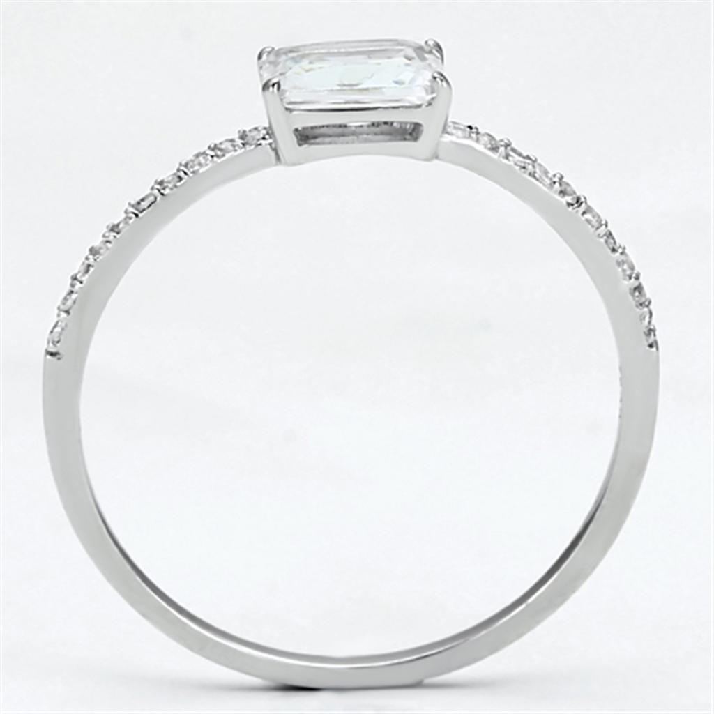 TS082 - Rhodium 925 Sterling Silver Ring with AAA Grade CZin Clear-2