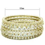 LO2617 - Gold Brass Bangle with Top Grade Crystalin Clear-1