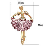 LO2780 - Flash Rose Gold White Metal Brooches with Top Grade Crystalin Clear-1